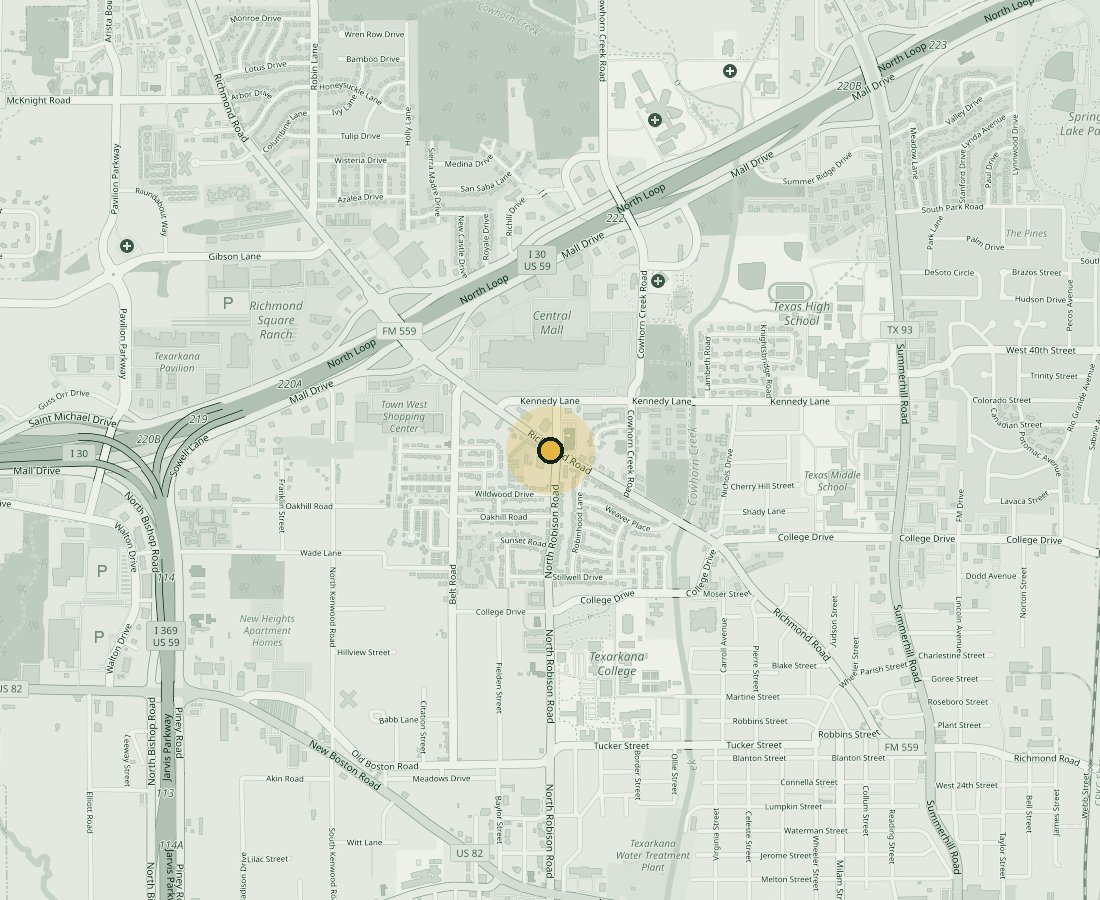 Map: 1915 Richmond Rd, between Central Mall and Texarkana College